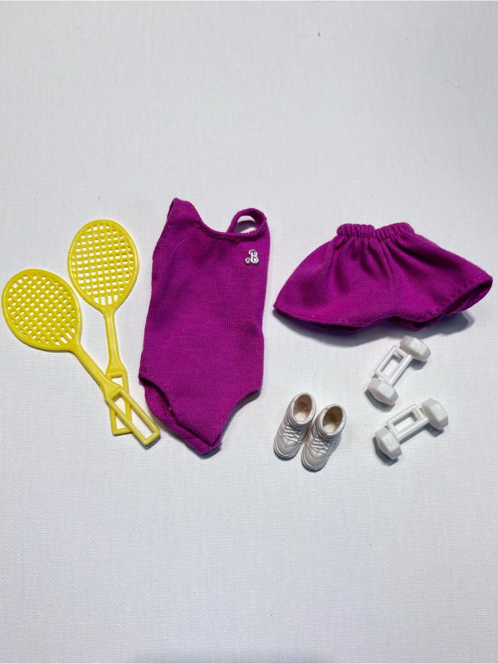 Vintage Barbie Activewear Tennis & Workout Clothes Accessory Lot